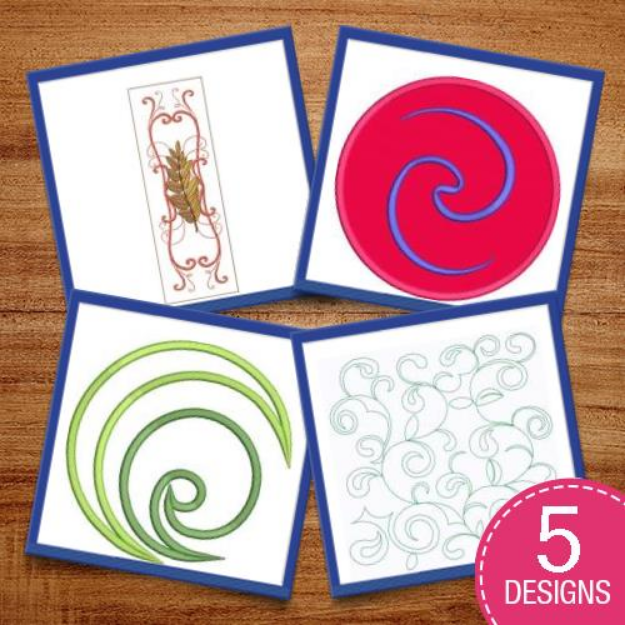 Picture of Swirly Curls Embroidery Design Pack