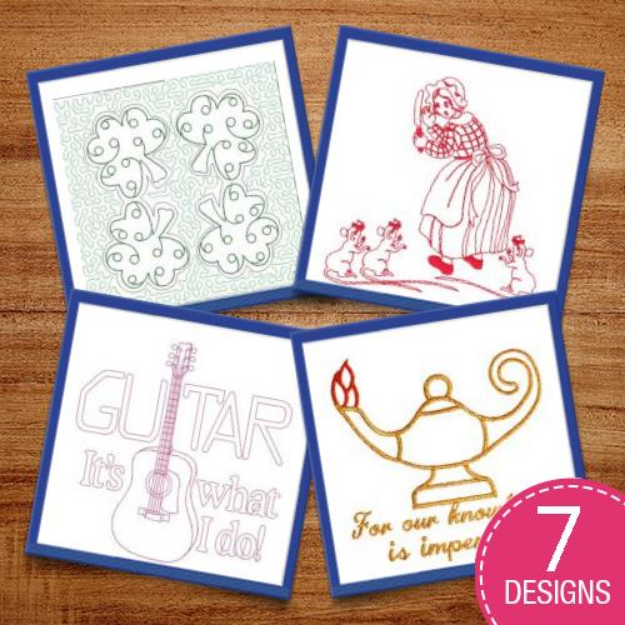 Picture of Quilting Redwork Embroidery Design Pack