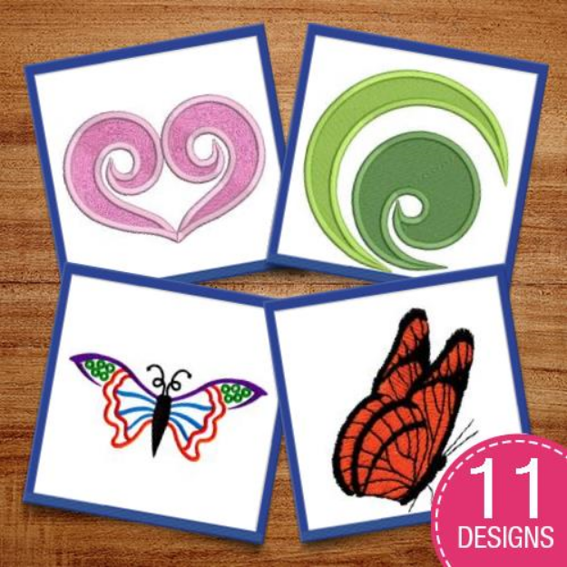 Picture of Spring Swirls Embroidery Design Pack