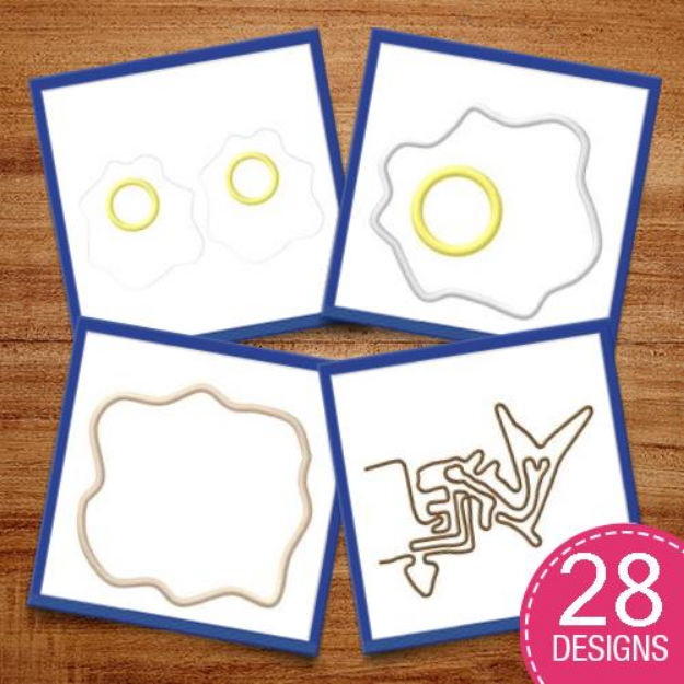 Picture of Outlines & Stipple Squares Embroidery Design Pack