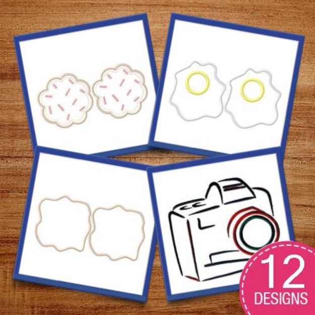 Picture of Outlines & Quilt Blocks Embroidery Design Pack