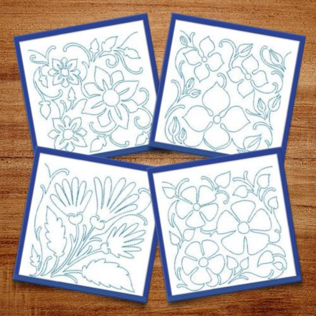 Picture of Free Motion Flowers Embroidery Design Pack