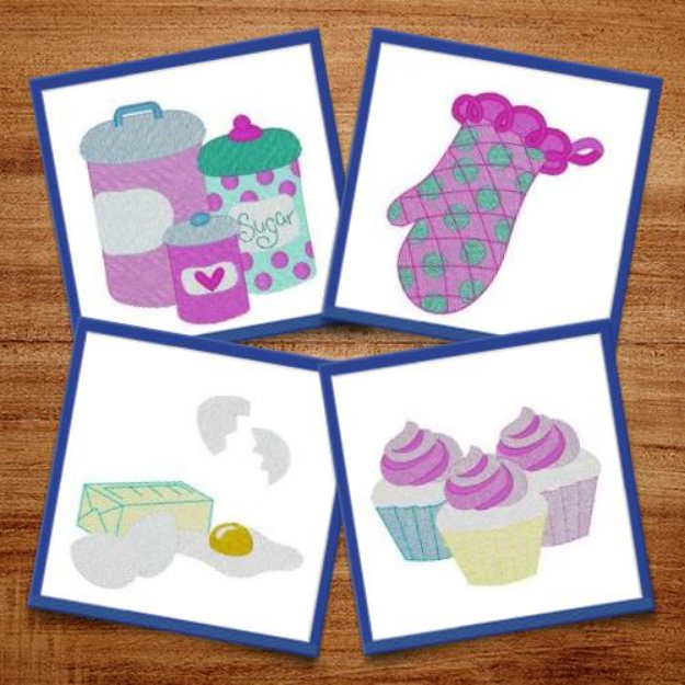 Picture of Lets Bake Embroidery Design Pack