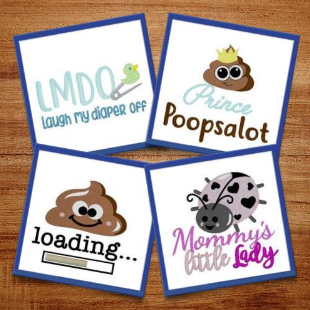Picture of Designer Diaper Covers Embroidery Design Pack