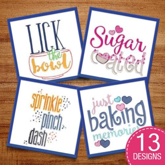 Picture of Baking Sentiments Embroidery Design Pack