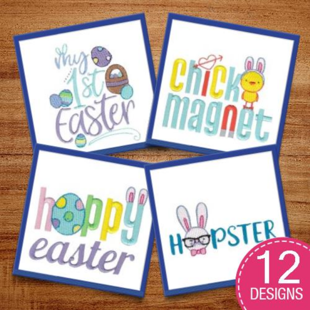 Picture of Easter Sentiments Four Embroidery Design Pack