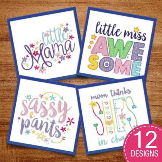 Picture of Baby Girl Sentiments Three Embroidery Design Pack