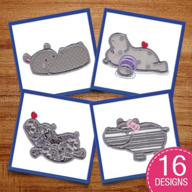 Picture of Hippos Applique Embroidery Design Pack