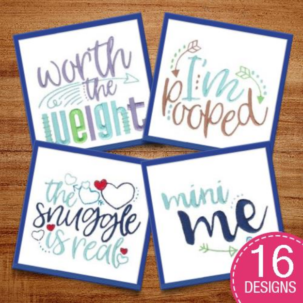 Picture of Mini Me Sentiments Embroidery Design Pack