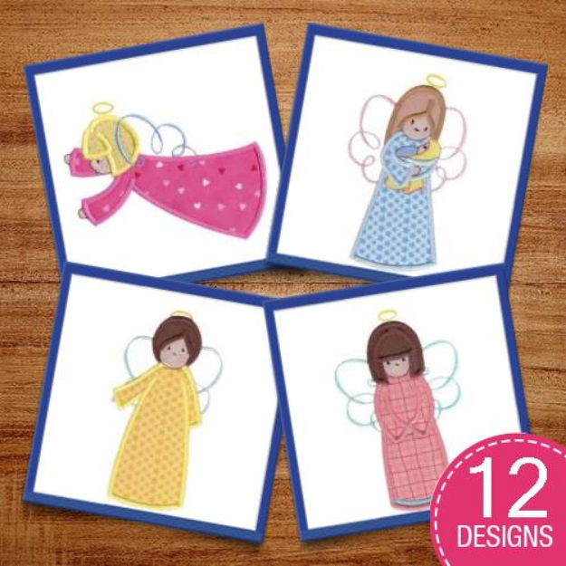 Picture of Angels Applique Embroidery Design Pack