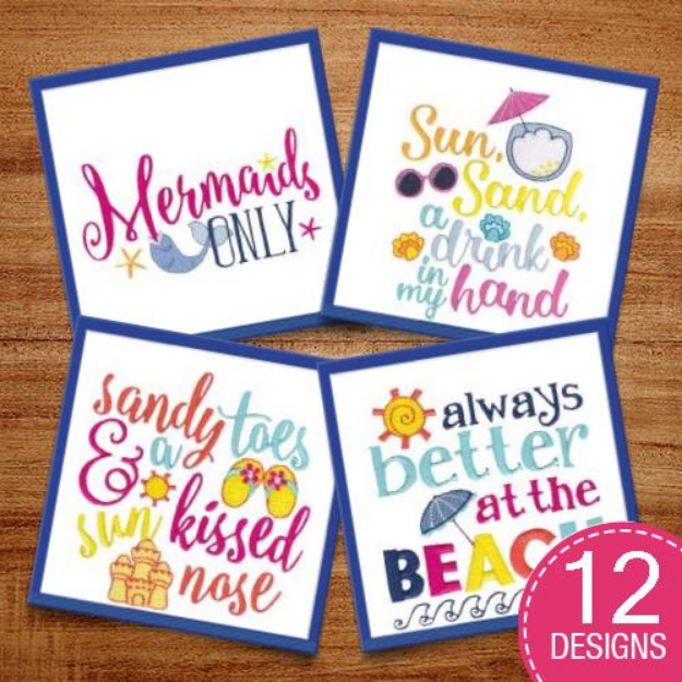 Picture of Beach Sentiments Embroidery Design Pack