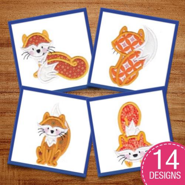 Picture of Foxy Applique Embroidery Design Pack