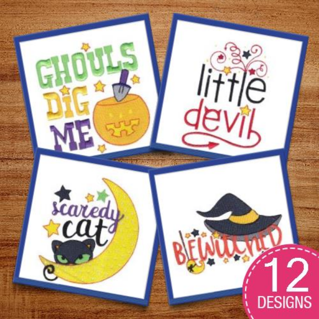 Picture of Halloween Sentiments Three Embroidery Design Pack