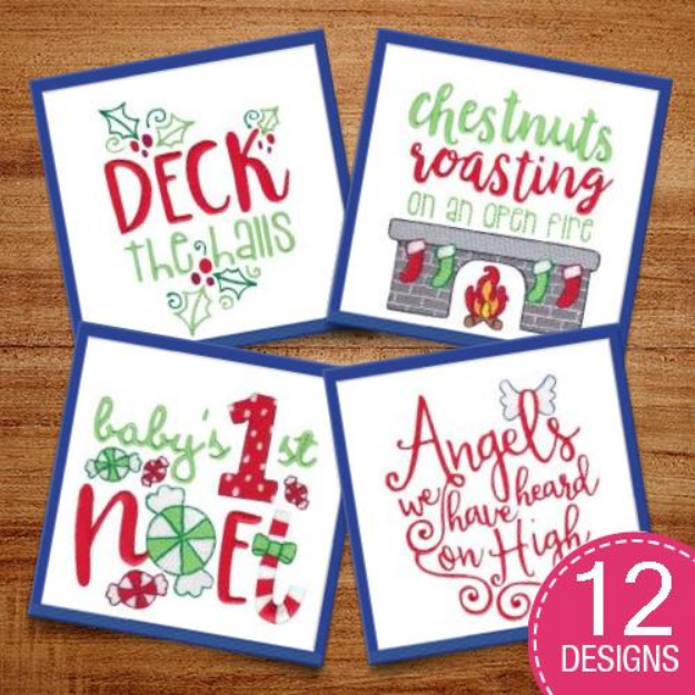 Picture of Christmas Carols Sentiments Embroidery Design Pack