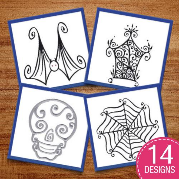 Picture of Baroque Halloween Embroidery Design Pack