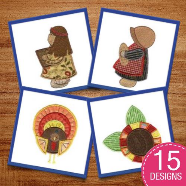 Picture of Thanksgiving Whimsy Applique Embroidery Design Pack