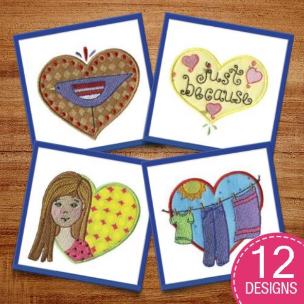 Picture of Just Because Hearts Embroidery Design Pack