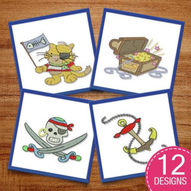 Picture of Pirates Ahoy Embroidery Design Pack