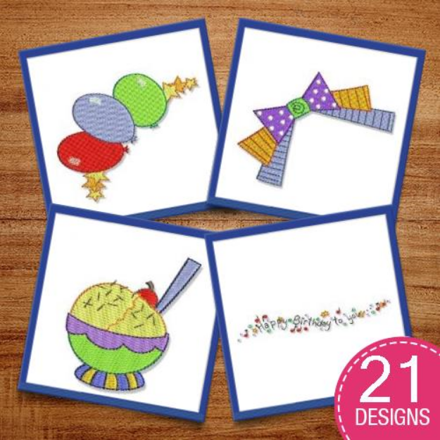 Picture of Happy Birthday Embroidery Design Pack