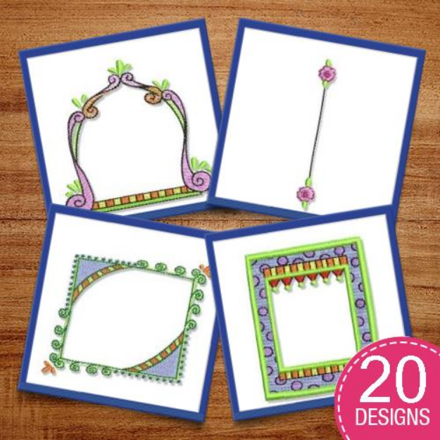 Picture of Fun Frames and Borders Embroidery Design Pack