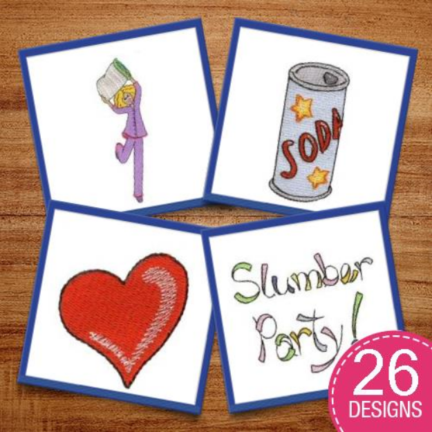Picture of Pajama Party Embroidery Design Pack