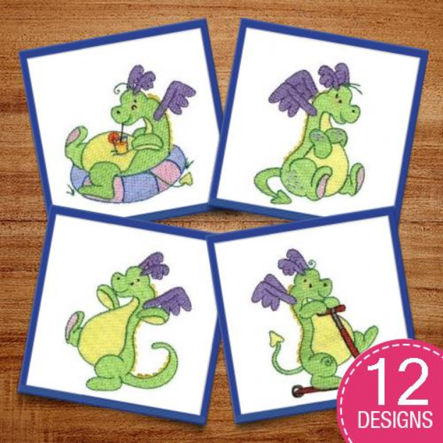 Picture of Daring Dragons Embroidery Design Pack