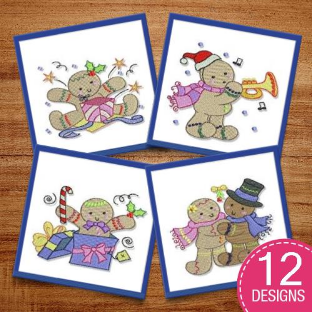 Picture of A Ginger Christmas Embroidery Design Pack