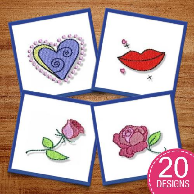 Picture of Valentines Minis Embroidery Design Pack