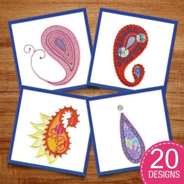 Picture of Paisley Applique Embroidery Design Pack