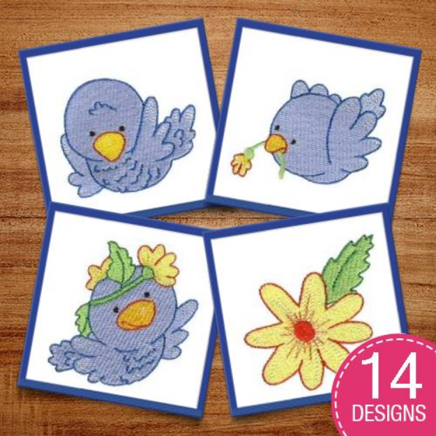 Picture of Baby Bluebird Embroidery Design Pack