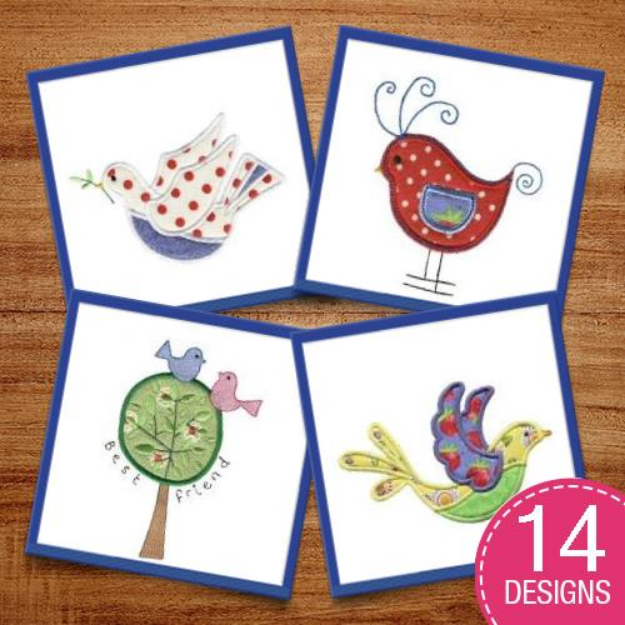 Picture of Feathered Friends Applique Embroidery Design Pack
