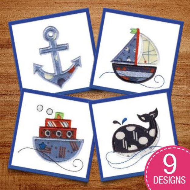 Picture of Nautical Applique Embroidery Design Pack