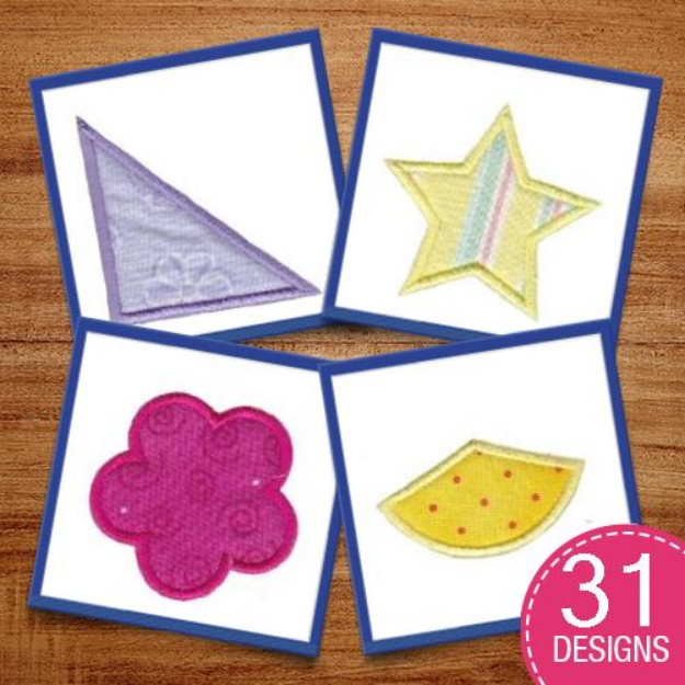 Picture of Small Applique Shapes Embroidery Design Pack