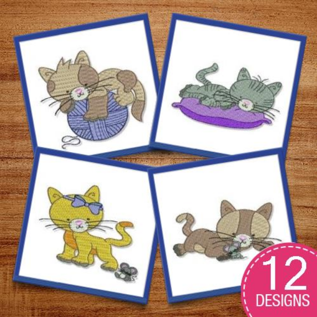 Picture of Cuddly Kitten Embroidery Design Pack