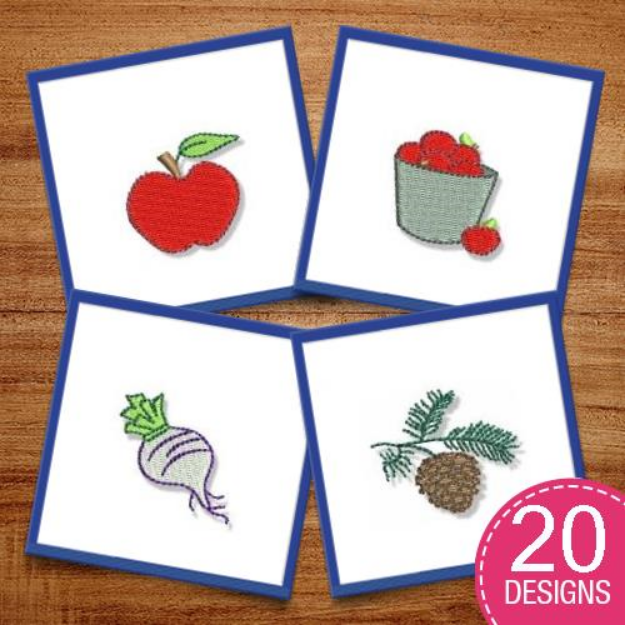 Picture of Autumn Minis Embroidery Design Pack