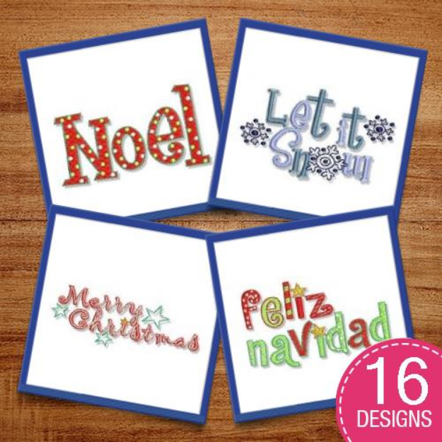 Picture of Christmas Sentiments Embroidery Design Pack