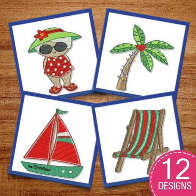 Picture of Tropical Christmas Embroidery Design Pack