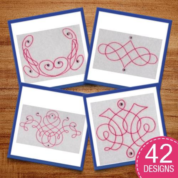 Picture of Swirled Embroidery Design Pack