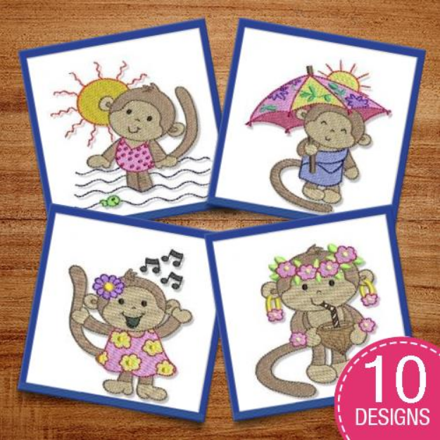 Picture of Monkeying Around Too Embroidery Design Pack