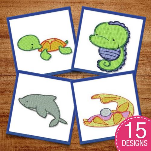 Picture of Sea Creatures Embroidery Design Pack