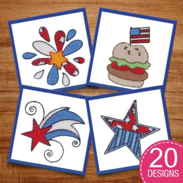 Picture of Patriotic Minis Embroidery Design Pack