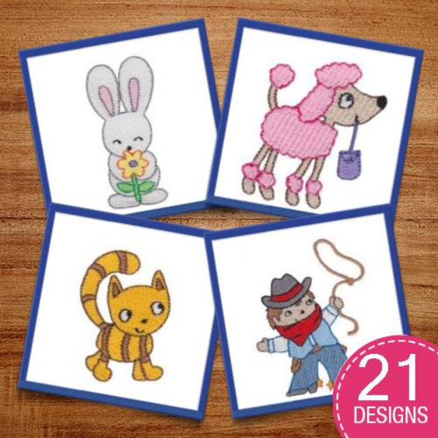 Picture of Cute Companions Embroidery Design Pack