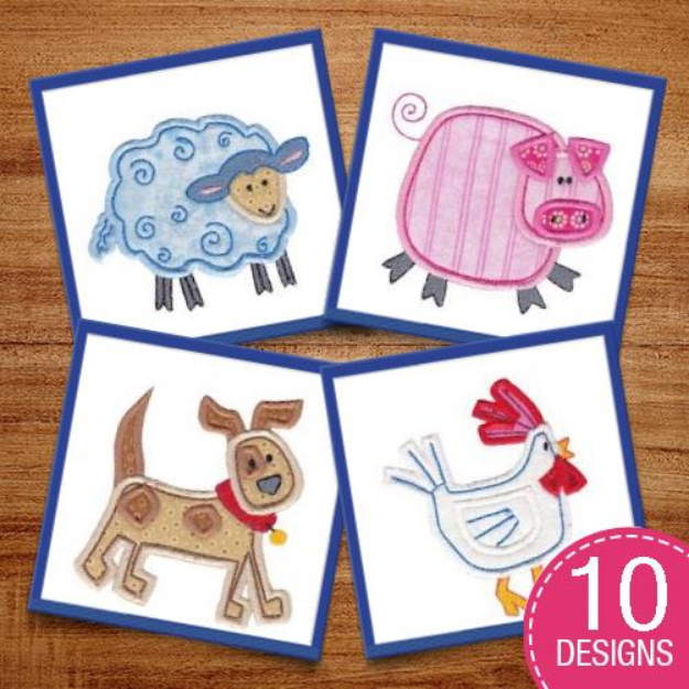Picture of Little Farm Stitchies Applique Embroidery Design Pack