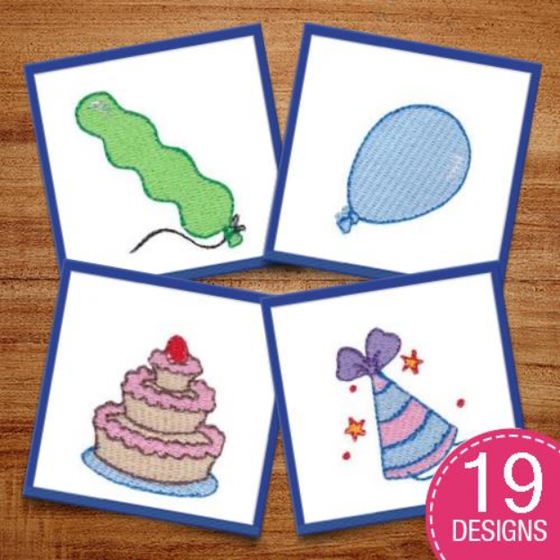 Picture of Birthday Minis Embroidery Design Pack