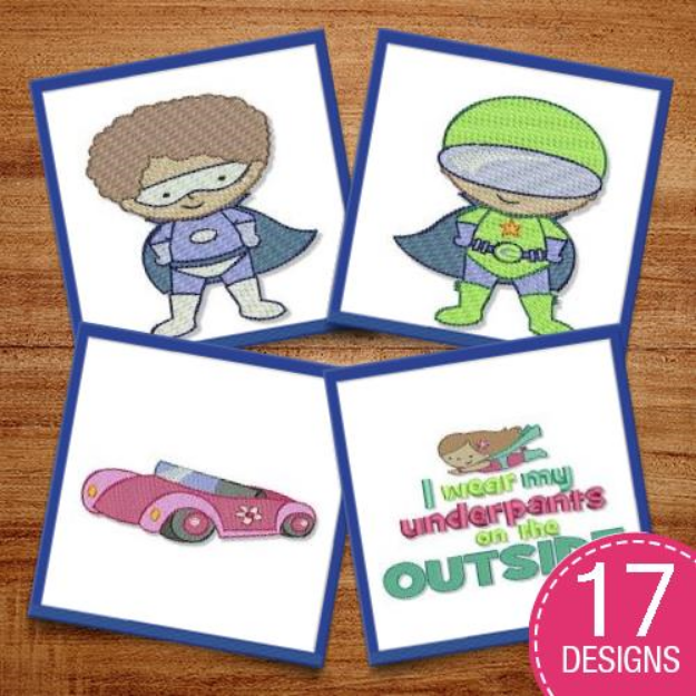 Picture of Superheros Embroidery Design Pack