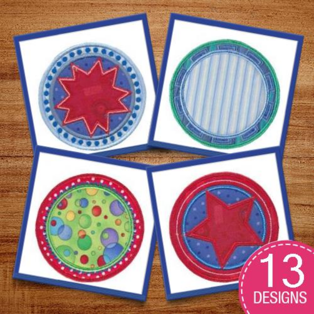 Picture of Applique Circle Frames Embroidery Design Pack
