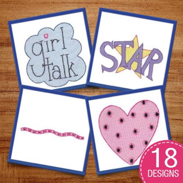 Picture of Say It Girly Girl Embroidery Design Pack