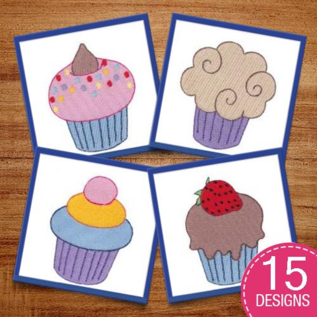Picture of Simply Cupcakes Embroidery Design Pack