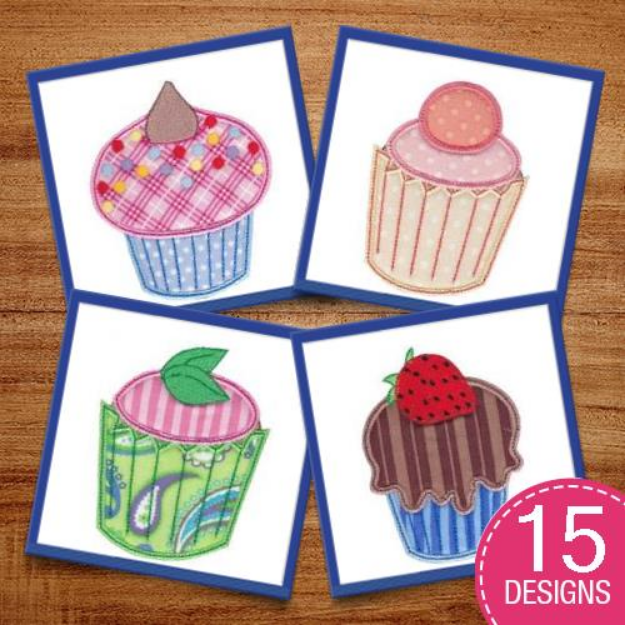 Picture of Simply Cupcakes Applique Embroidery Design Pack