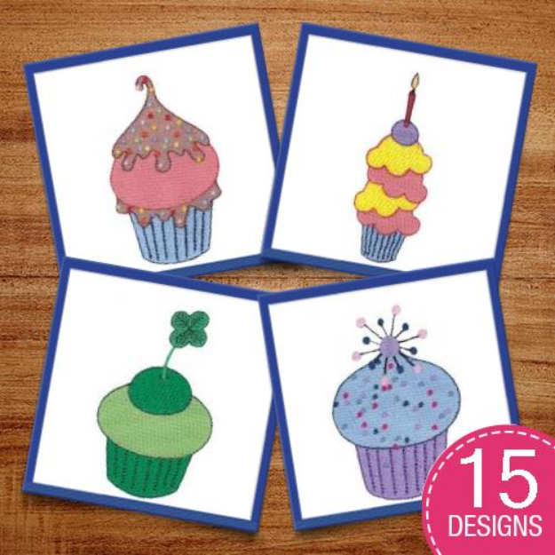 Picture of Simply Cupcakes Too Embroidery Design Pack
